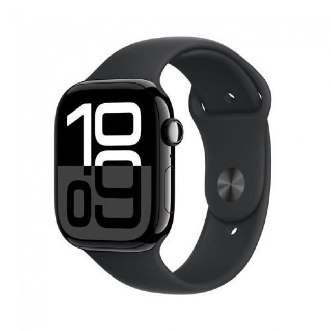 Apple Watch Series 10 GPS Cellular 46mm Caja de Aluminio Negro azabache y Correa deportiva Negra Talla S M